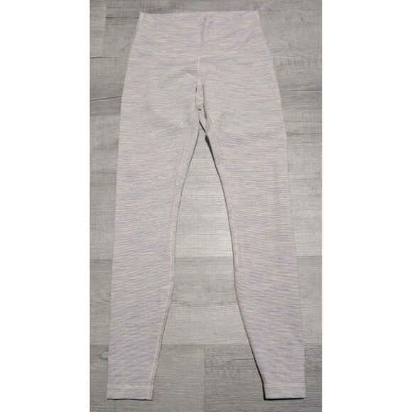 Lululemon Wunder Under High Rise Tight 28" Luxtreme Purple Striped Womens Sz 8 - Picture 1 of 8